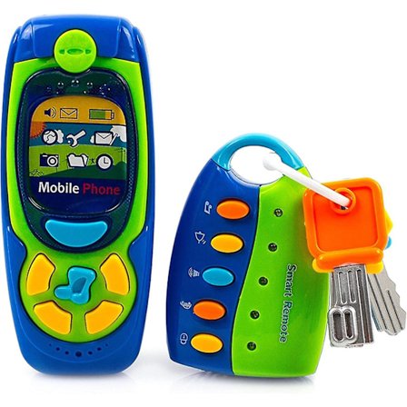 Matkapuhelin ja avainlelusetti lapsille - Leikitään elektronista oppimista ja koulutuspuhelinta
