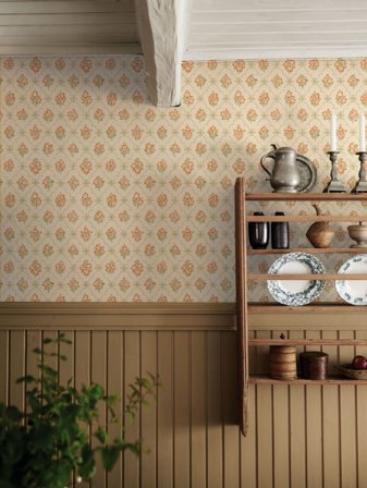 Duro Tapet, Lovisa 040-05 Gammalsvenska Papper, L, Beige, Färg & tapeter