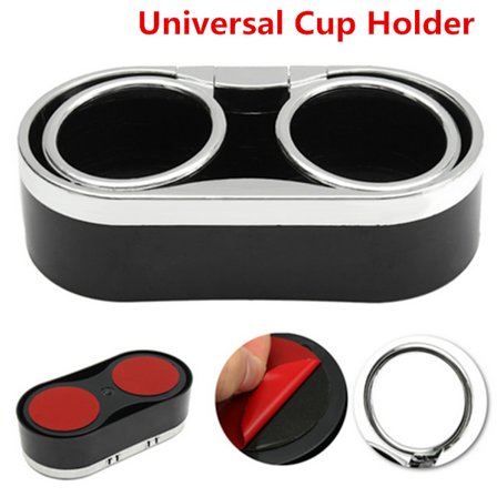 Svart universell bil lastbil montering dryck flaska interiör dubbel kopp