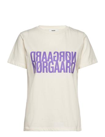 Single Organic Trenda P Tee T-shirts & Tops Short-sleeved Creme Mads Nørgaard