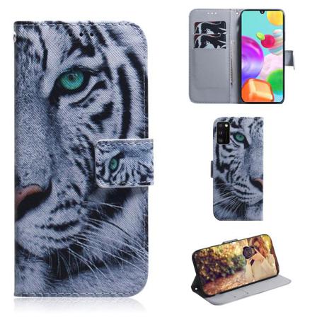 Plånboksfodral Samsung Galaxy A41 - Vit Tiger