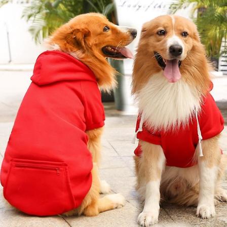 Hundehette med glidelåslomme Valp hettegenser Kjæledyrklær Størrelse S-5xl(Rød)