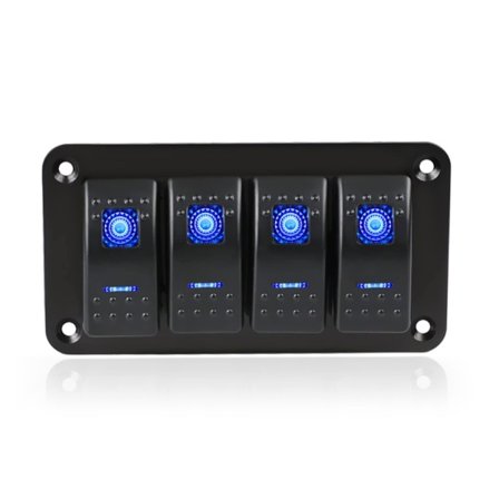 Bilkontaktpanel LED-lys vippekontakter Delkontrol Afbryder Tilbehør Velegnet til både Marine Caravans Truck 12V null - 4