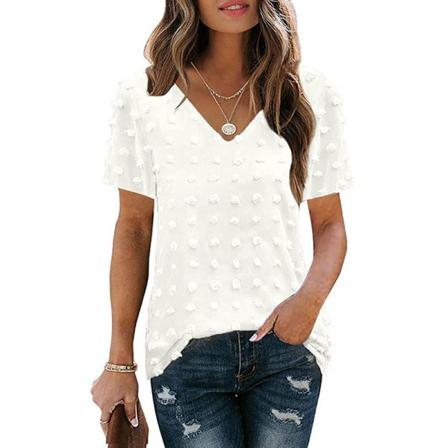 Kvinnor T-shirt Toppar Casual Lös Strand Semester Arbete