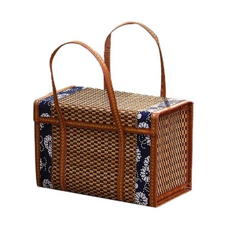 Flettet Bambus Camping Bærbar Opbevaringsboks Håndflettet Kurv Speciel Udendørs Picnic Kurv