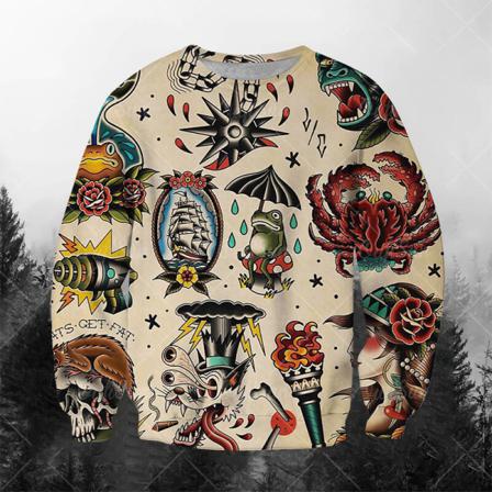 Män Tecknat Print Street Sweatshirts Långärmad Tröja Fall