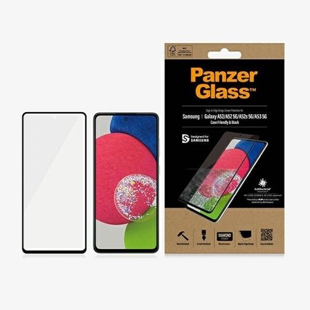 PanzerGlass E2E Microfracture antibakteerinen lasi Samsung Galaxy A52/A52 5G/A53 5G - musta kehys