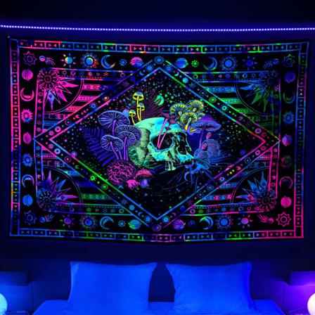 Blacklight Vägghängande Trippy Gobeläng Psykedeliska Gobelänger