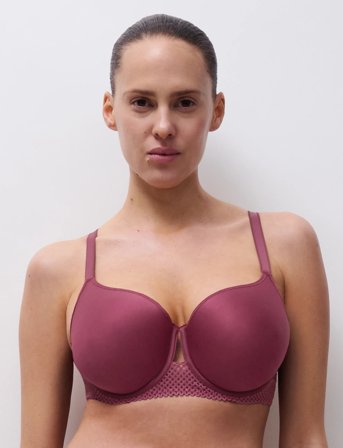 CHANTELLE Play Covering T-Shirt Memory Bra - Burgundy - D x 80