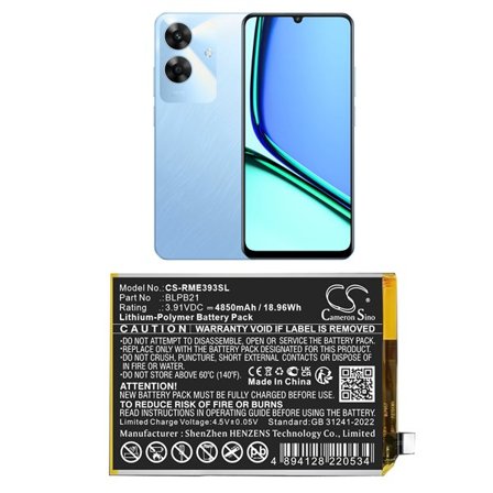 Batteri till SmartPhone, Mobil för Realme Note 60, Note 60x, RMX3933 m.fl.