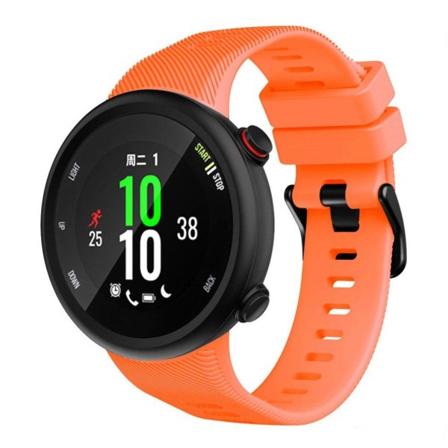 Garmin Forerunner 45S hållbart svart klockarmband i silikon med spänne - Orange Orange
