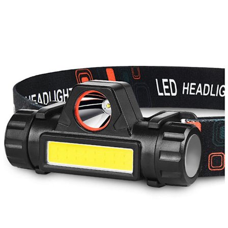 Hodelykt Hovedlys Vanntett 2500lm Cob Led Innebygd Usb Recha