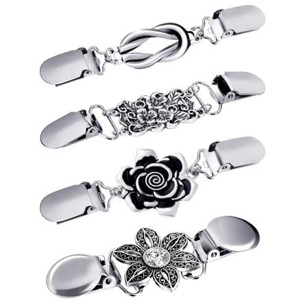 4 kappaletta Vintage-neuletakkihuivineuloja Retro-neuletakki Kaulusneuloja Mekkopaitaneuloja