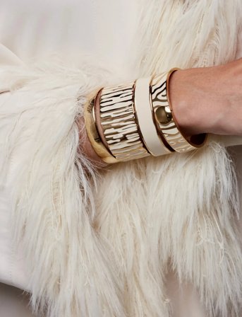 Bud to rose Blake Enamel Bangle Ivory/Gold - Gold - ONE SIZE