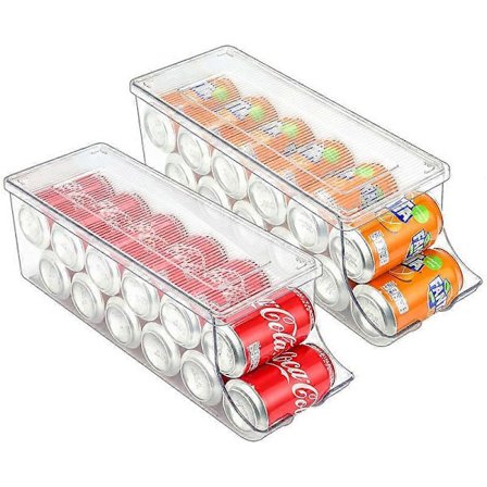 2-pak sodavandsdåse-organisator dispenser til køleskab