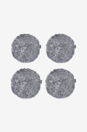 Skinnwille - Rund siddepude Curly 4-pak - Grå - Siddehynder & stolehynder - 34 - Fra Homeroom