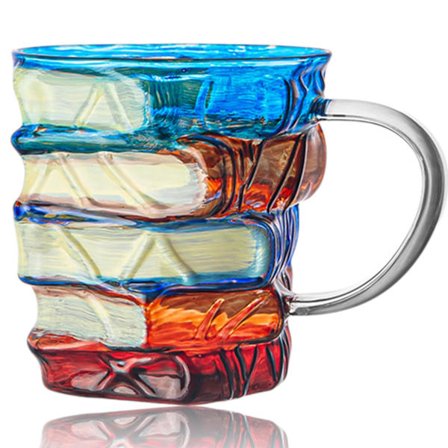 Malet Bog Krus Nyt 3D Malet Bog Kaffekrus Unik Bogstak Kaffekop Malet Bog Krus 3D Malet Bog Kaffekrus Unik Bogstak Kaffekop