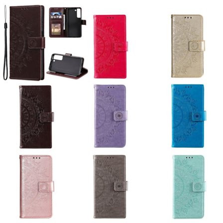 SKALO Samsung S22+ Mandala lompakkokotelo - Ruusukulta - Valitse väri