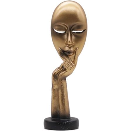 Modernit abstraktit patsaat, naisen kasvot käsihartsiveistoksilla Figur