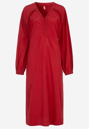 Soyaconcept - Vævet kjole i poplin i rød til damer i størrelse S (38) - Cellbes