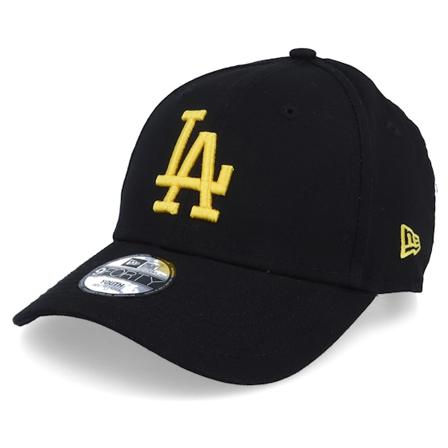 New Era - Kids Los Angeles Dodgers League Essential 9FORTY Black/Yellow Adjustable Adjustable Black Cap - MLB @ Hatstore