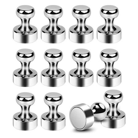 Pushpin magnet [Rund] - Kjøleskap magnet - Neodym - 4 stk