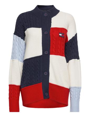 Tjw Ovrszd Back Flag Cardigan Neuletakki Monivärinen/Kuvioitu Tommy Jeans