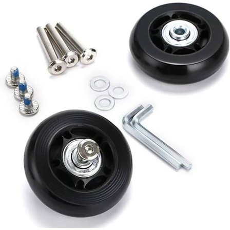 2 stk. kuffert hjul erstatningshjul Lagerreparation til bagage kuffert 60×18mm, sort