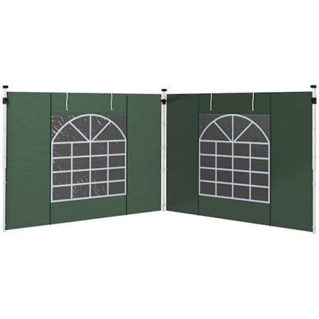 Rootz Gazebo Side Walls - Pavilion Tarpaulins - Party Telt Replacement - Holdbar & Easy Access - 295 cm x 195 cm - Green Oxford Stof