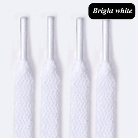 1 par flade snørebånd til sneakers, stofsko snørebånd, hvide sorte sko snørebånd, støvlesnørebånd til sko, klassiske bløde snørebånd