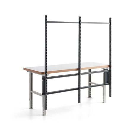 Hinterer Rahmenhalter für Werkbank ROBUST 2000 mm und SOLID 2000/2500 mm, 3 Holme, dunkelgrau