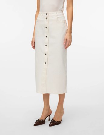 Vero Moda Vmwild Alvida Button Hr 7/8 Clr Skirt - White - XS