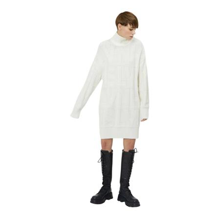 Silvian Heach Crewneck knit Kjole Hvid, Dame