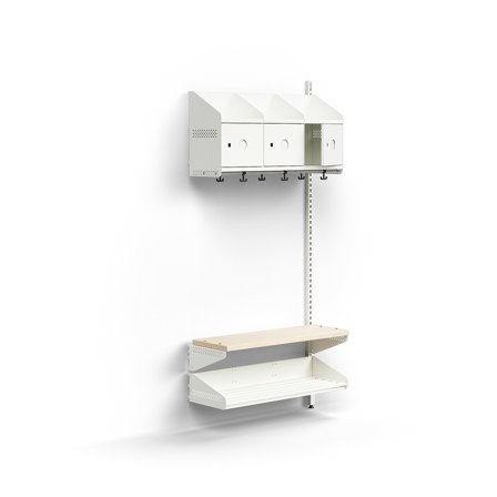 Garderobenschrank ENTRY, Anbaumodul, wandhängend, 1800 x 900 x 300 mm, weiß