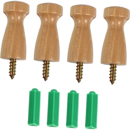 4 stk. træ kroge Knagerække Kraftige kroge Hattehylde Vægkroge til ophængning af frakker Træknager Træknagerække Væghylde Hattehylde