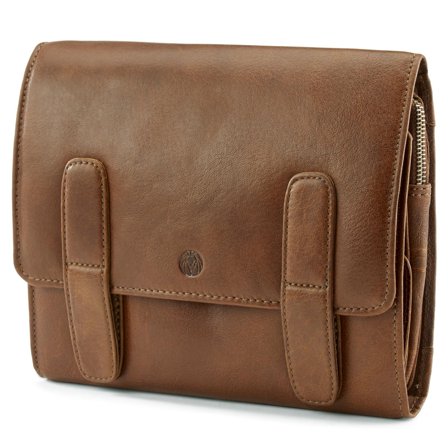 California Tan Hanging Toiletry Kit Leather Bag for Men - Toiletry bags