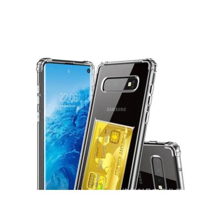 Stöttåligt Skal Med Kortfack Samsung S10 Plus Transparent