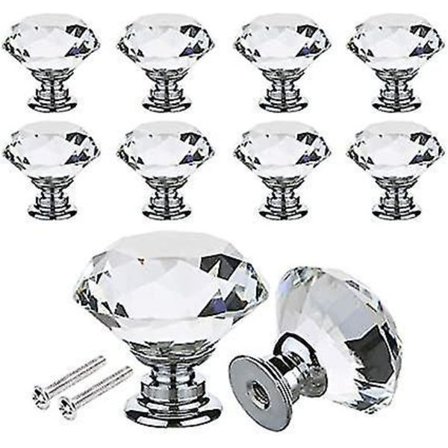 Kristalli Ovikahvat 10kpl 30mm Kirkas Lasikahva Kaappi Laatikko