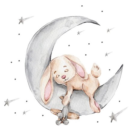 1 sett tegneserie kanin trykk vegg klistremerke for barnehage baby barn rom