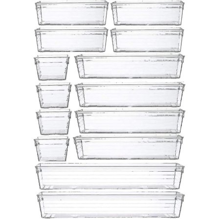 14 stk gennemsigtig plastkasse til opbevaring af makeup, køkkenredskaber, smykker og nips - Jxlgv fra Chuai Du