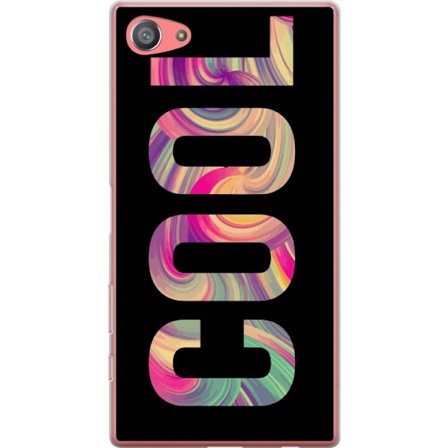 Yhteensopiva Puhelinkuori Sony Sony Xperia Z5 Compact Nykytaiteellinen typografia taiteilu sanaa LOVE nestemäisissä sateenkaariväreissä mustaa tau