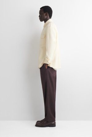 COS Men's Felted-Wool Shirt in White