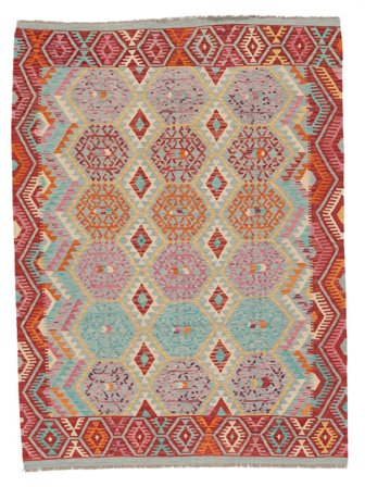 185X248 Koberec Kelim Afghán Old Style Orientální Hnědá/Tmavě Červená (Vlna, Afghánistán) Carpetvista