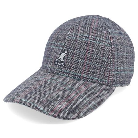 Kangol - Blå unconstructed Keps - Warped Herringbone Baseball Navy/Grey Dad Cap @ Hatstore