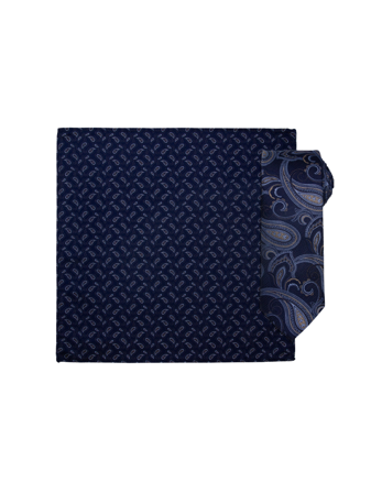 MATCH - Santi silkeslips og lommetørkle - Intex - Str. ONESIZE - Herre - Tilbehør - Blå - 100% silke