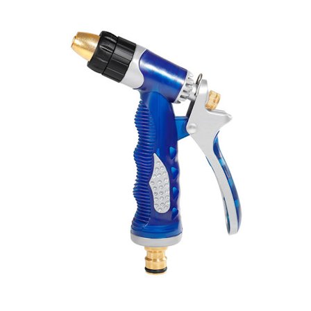 Spraymunnstykke i solid messing for hageslange | Enkel flytkontroll, høytrykkssprøyte med pistolgrep | for bilvask