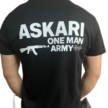 Svart ASKARI t-shirt med tryck