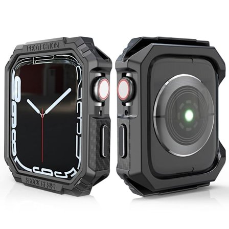 Apple Watch (45 mm) kolfiberfodral - Svart / Grå