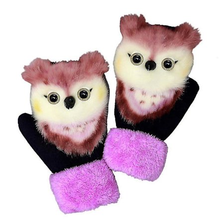 Tegneserie Hel Finger Vinter Varme 3D Dyrehansker