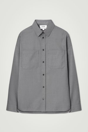COS Homme Chemise Workwear Décontractée En Laine Mélangée in Gris